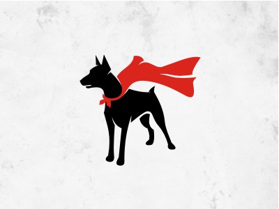 Dog with red Cape