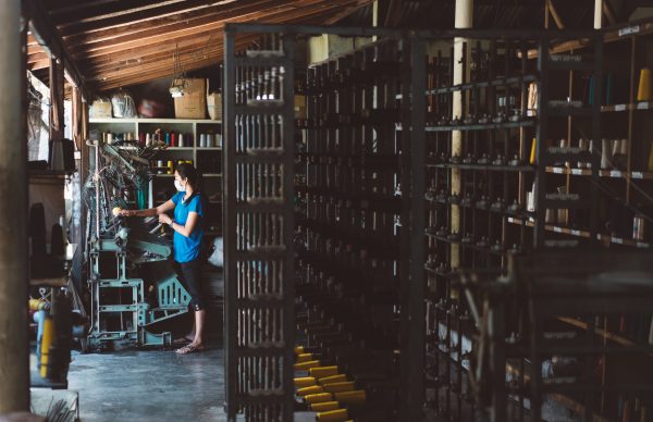 girl is working in the factory