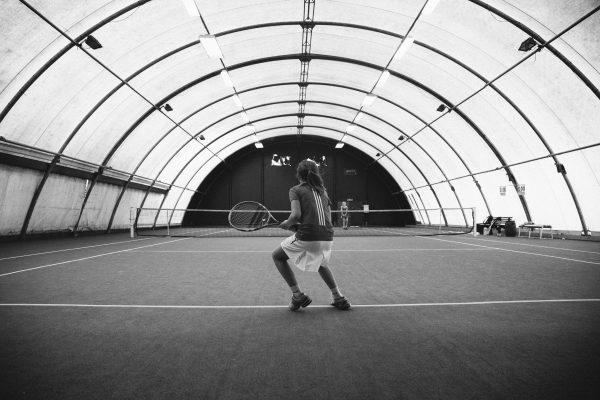 tennis black and white