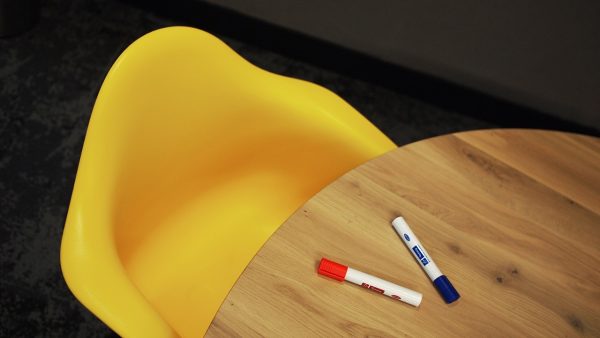 yellow chair in office